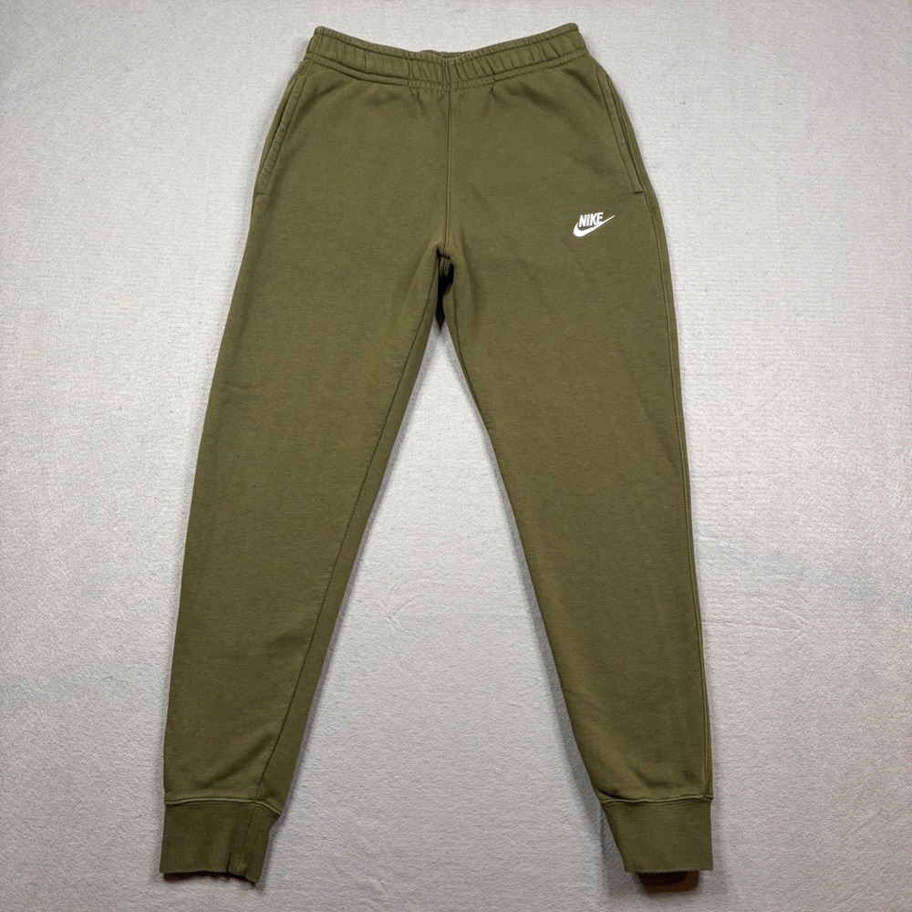 Nike Sportswear Club Fleece Joggers Mens Small Olive Green Sweatpants BV2671-327